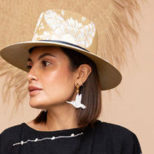 Jícara Statement Earrings  - White Colibri