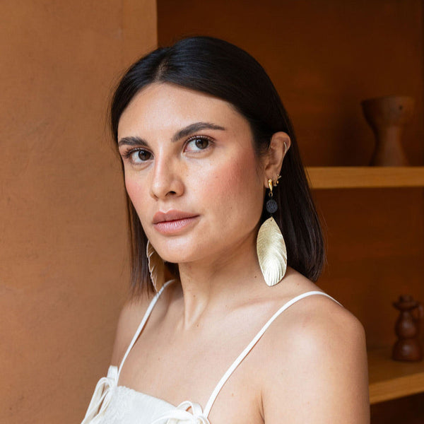 Alondra 18K Gold Plated Barro Negro Earrings