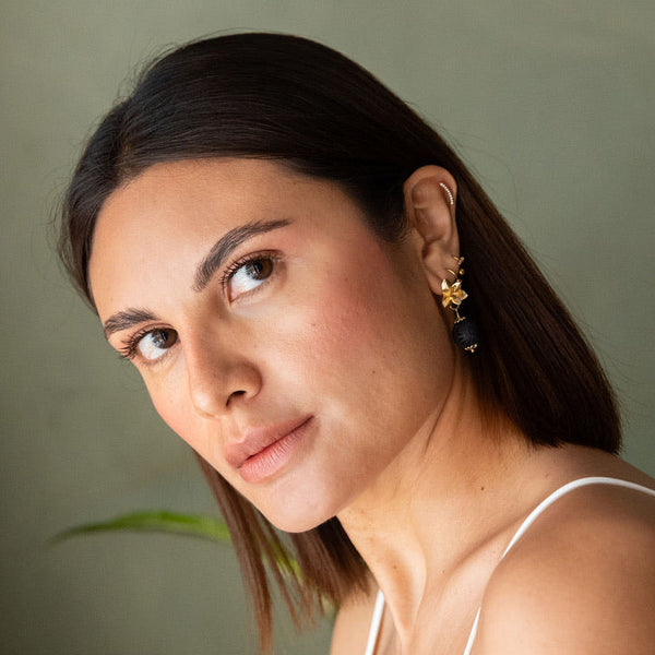 Salma 18K Gold Plated Barro Negro Earrings