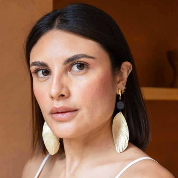 Alondra 18K Gold Plated Barro Negro Earrings