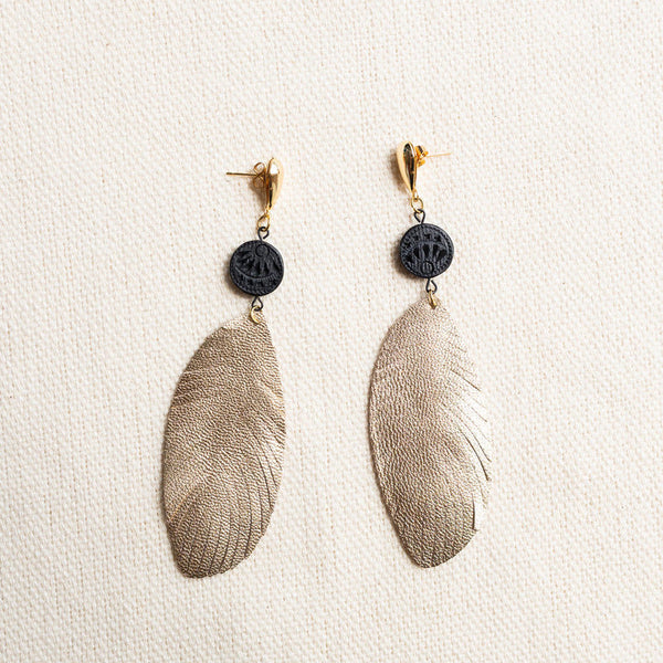 Alondra 18K Gold Plated Barro Negro Earrings