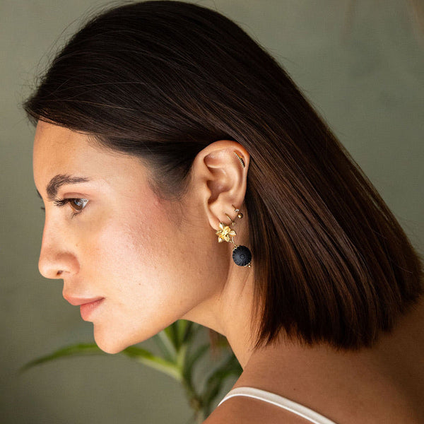 Salma 18K Gold Plated Barro Negro Earrings