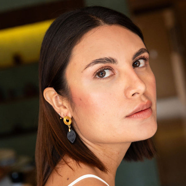 Elvia 18K Gold Plated Barro Negro Earrings