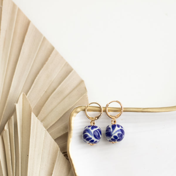 Alicia Earrings - 18K Gold Plated Talavera