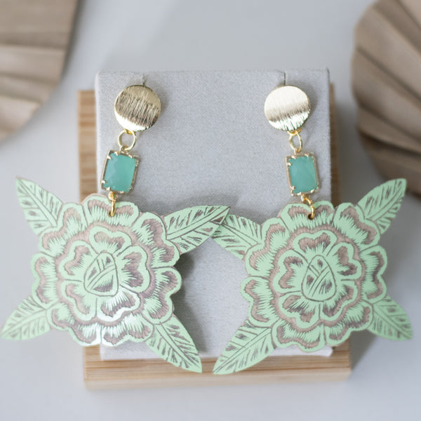 Jícara Statement Earrings  - Mint