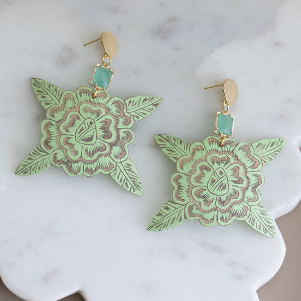 Jícara Statement Earrings  - Mint