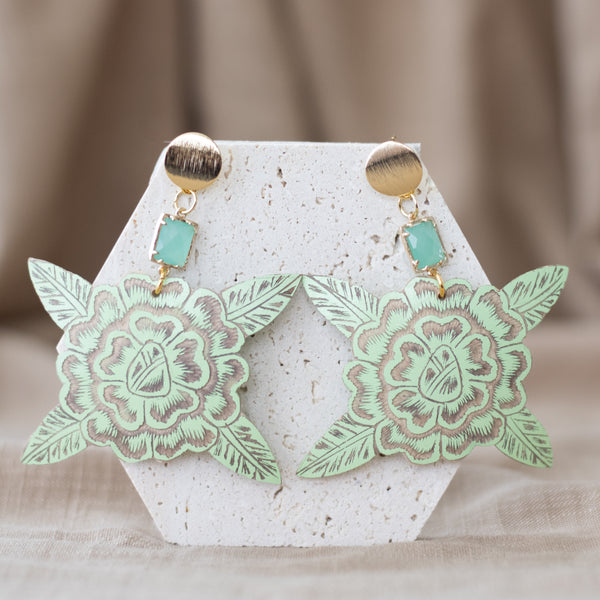 Jícara Statement Earrings  - Mint