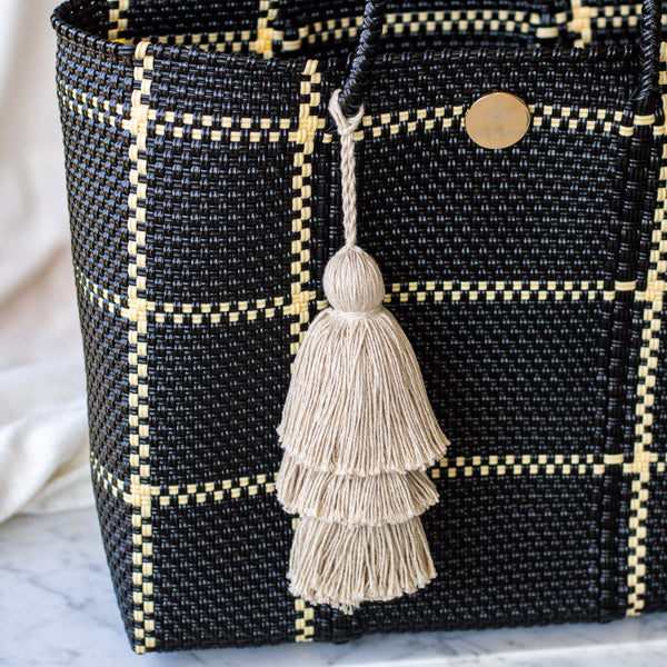 Handwoven Oaxaca Tote Bag - Black and Tan