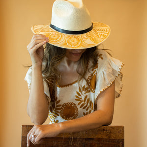 hand painted hat from oaxaca 