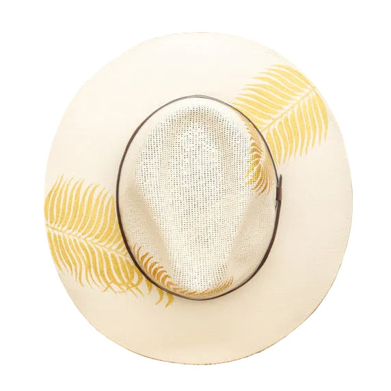Hand Painted Lola Hat - Beige & Gold
