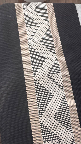 Handwoven Table Runner – Black and Tan