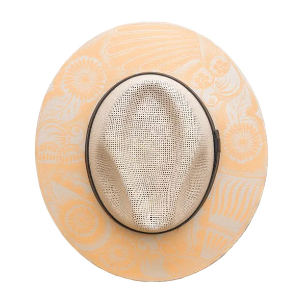 Hand Painted Coral Hat - Sand & Tan