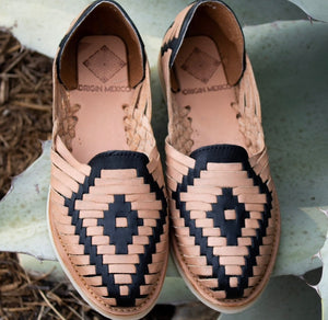 Handmade Mexican Huarache Sandals | Tan & Black | Pre Order  display picture 3