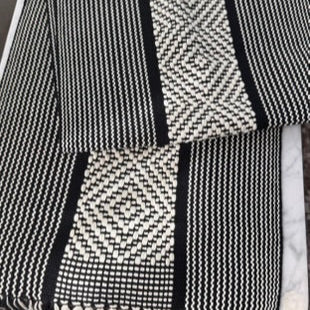 Handwoven Table Runner – Black and White