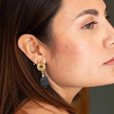 Elvia 18K Gold Plated Barro Negro Earrings