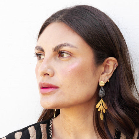 Zoe 18K Gold Plated Barro Negro Earrings