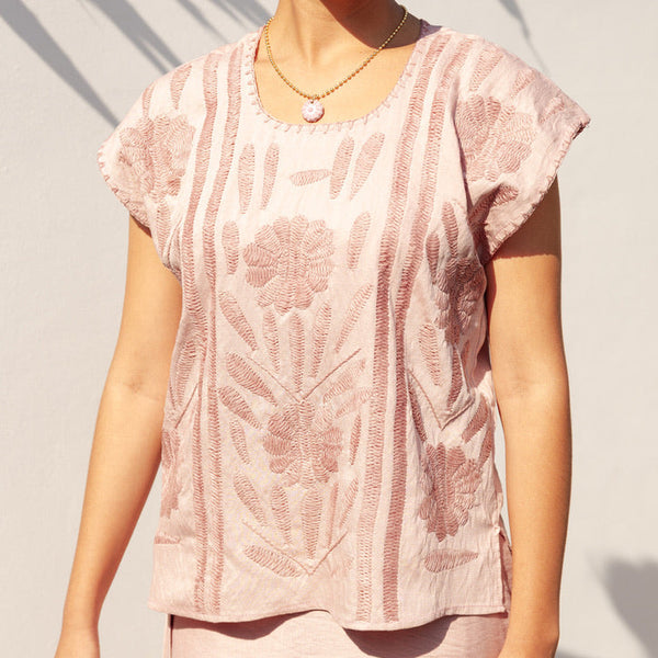 Palmita Hand Embroidered Mexican Blouse ( PREORDER )