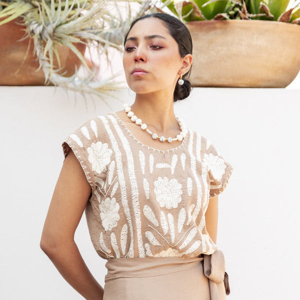 Palmita Hand Embroidered Mexican Blouse ( PREORDER )