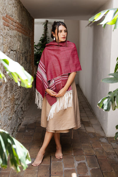 Handwoven Shawl - Berry