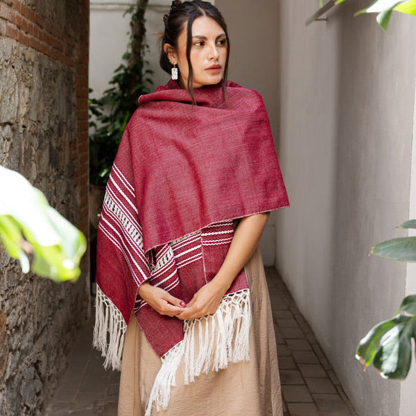 Handwoven Shawl - Berry