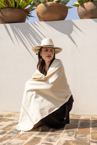 Handwoven Shawl – Natural Cotton