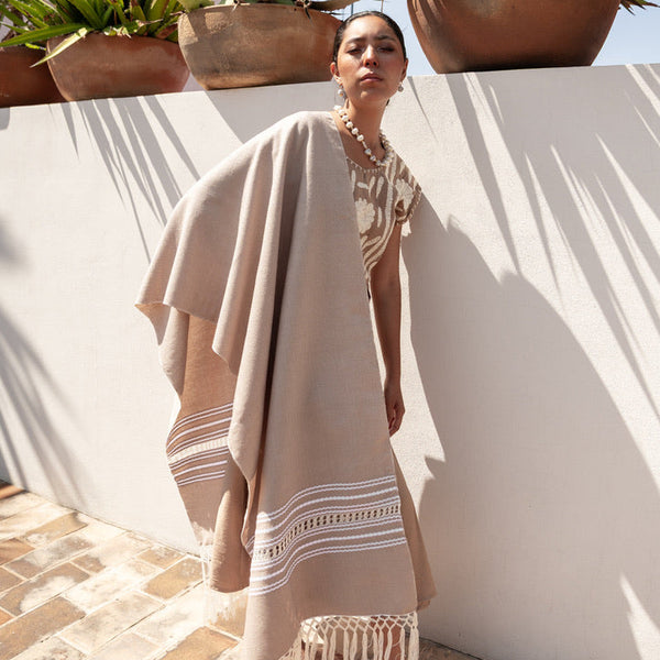 Handwoven Shawl - Tan