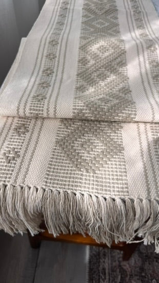 Handwoven Table Runner – Sand and Beige