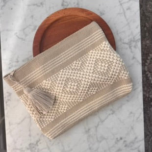 Handwoven Clutch Purse – White and Tan