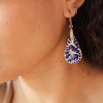 Paola Earrings - 18K Gold Plated Talavera