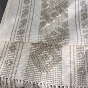Handwoven Table Runner – Sand and Beige