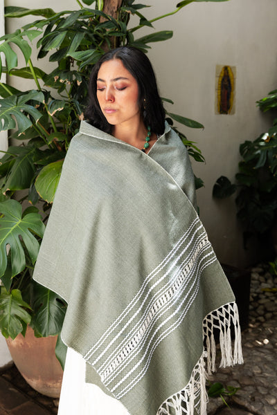 Handwoven Shawl - Olive