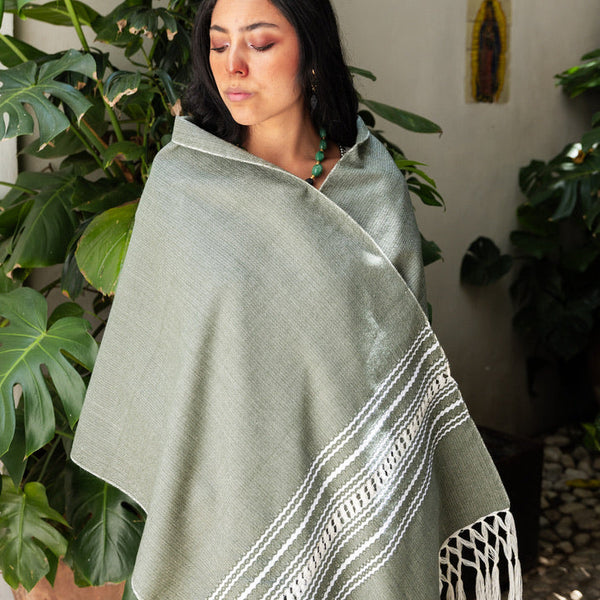 Handwoven Shawl - Olive