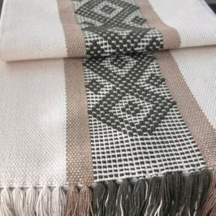 Handwoven Table Runner – Olive and Tan