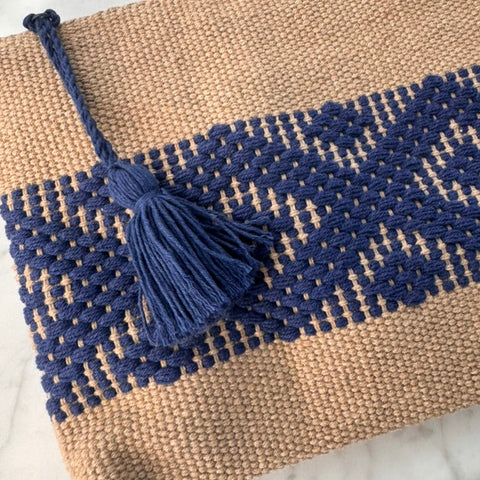 Handwoven Clutch Purse – Blue and Tan