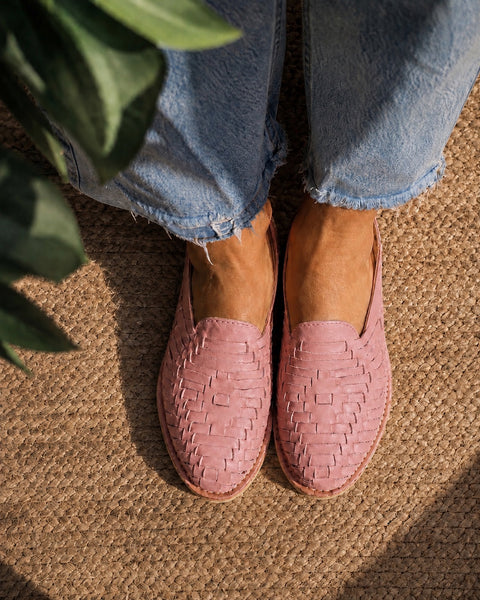 Handmade Mexican Huarache Sandals | Rose | Pre Order