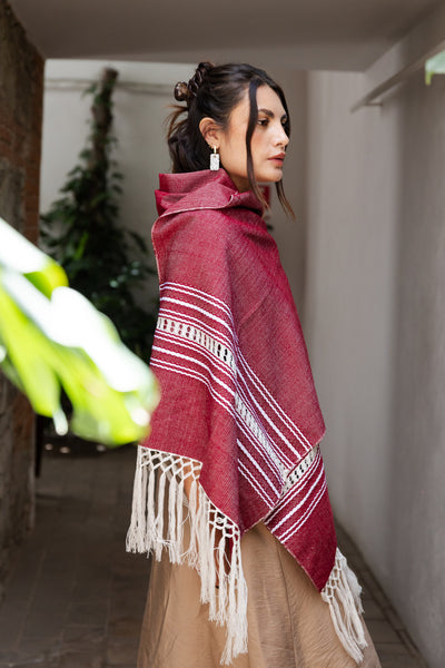 Handwoven Shawl - Berry