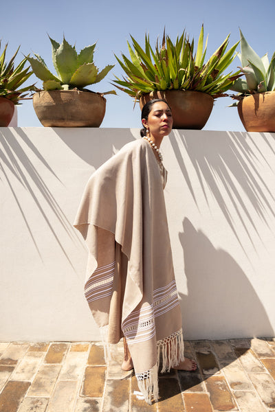Handwoven Shawl - Tan