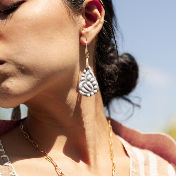 Paola Grey Talavera Earrings - 18K Gold Plated