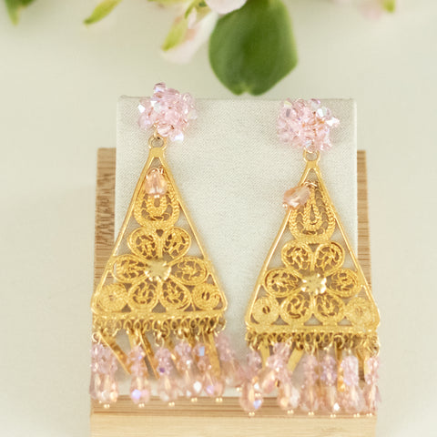 Filigrana Gold Plated Earrings - Rosa