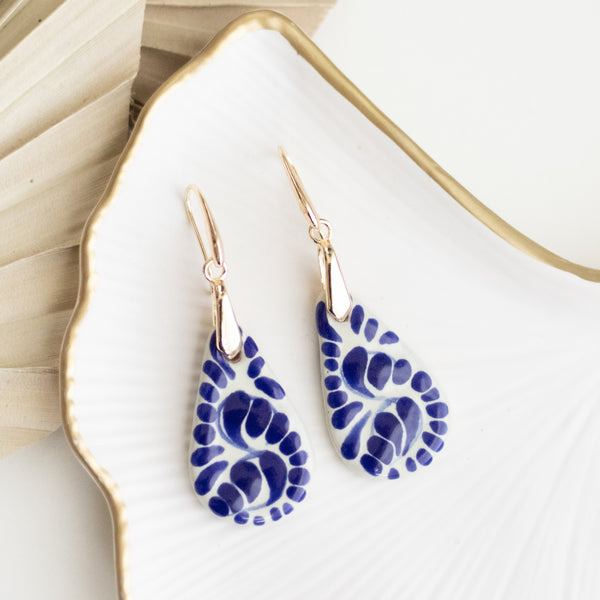 Paola Earrings - 14K Gold Plated Talavera