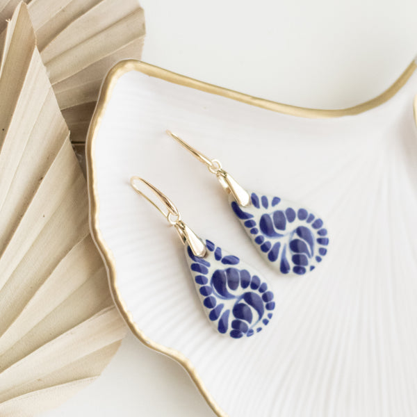 Paola Earrings - 14K Gold Plated Talavera