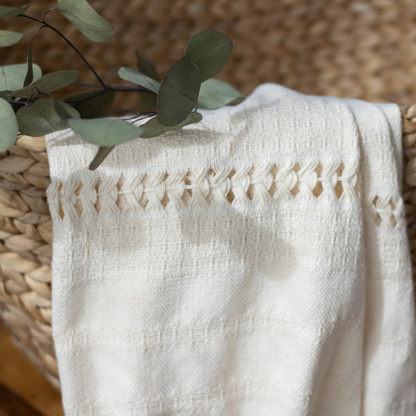 Handwoven Mexican Rebozo in Natural Cotton – Organic Cotton Shawl