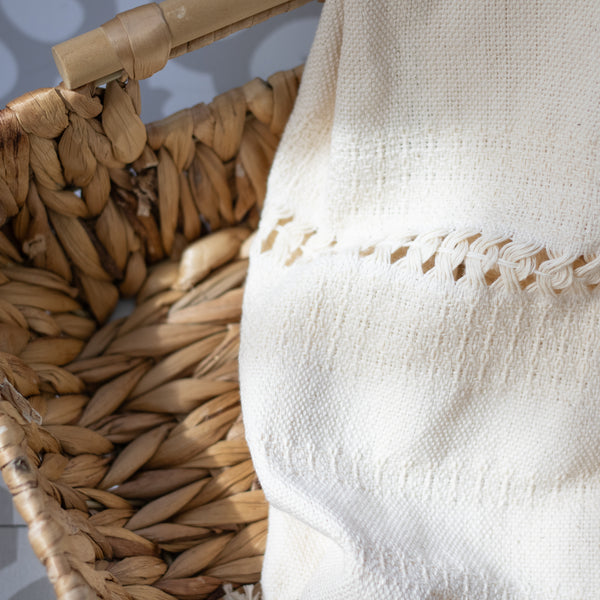 Handwoven Mexican Rebozo in Natural Cotton – Organic Cotton Shawl