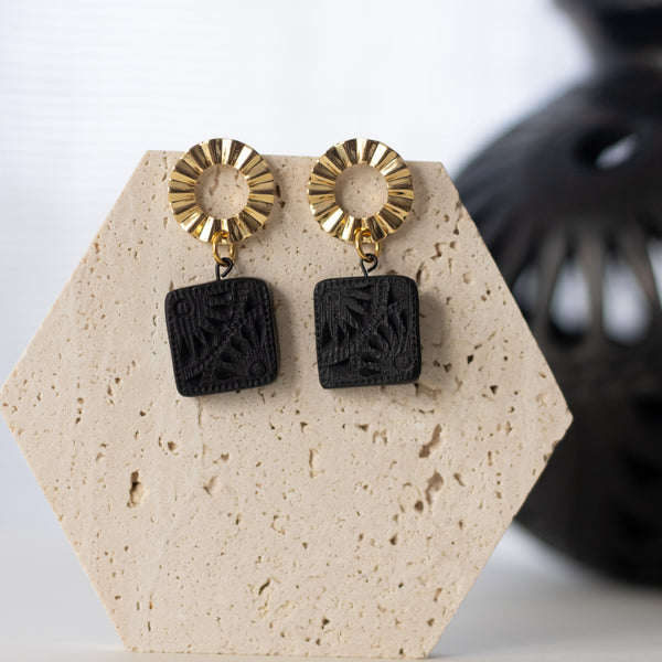 Regina 18K Gold Plated Barro Negro Earrings