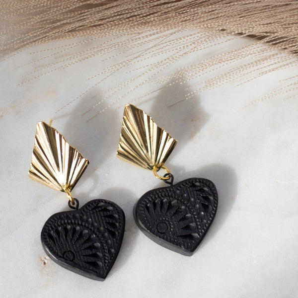 Valeria 18K Gold Plated Barro Negro Earrings