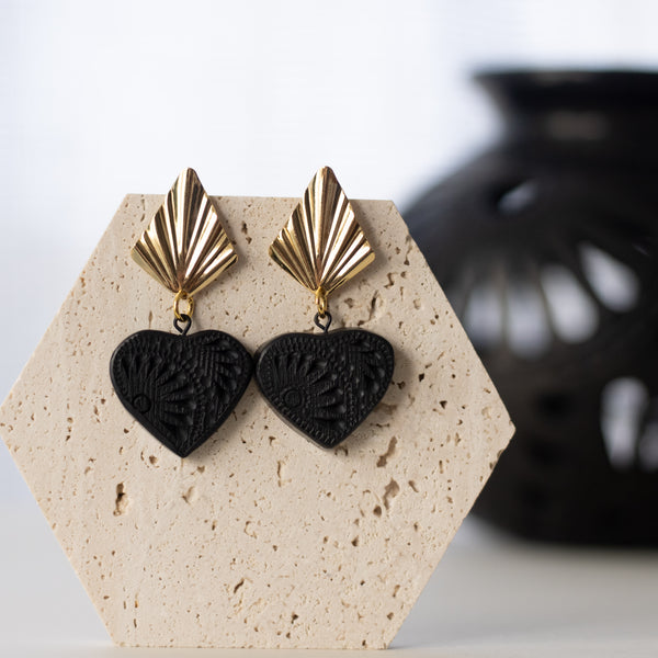 Valeria 18K Gold Plated Barro Negro Earrings