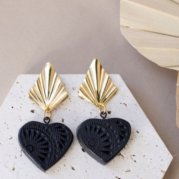 Valeria 18K Gold Plated Barro Negro Earrings