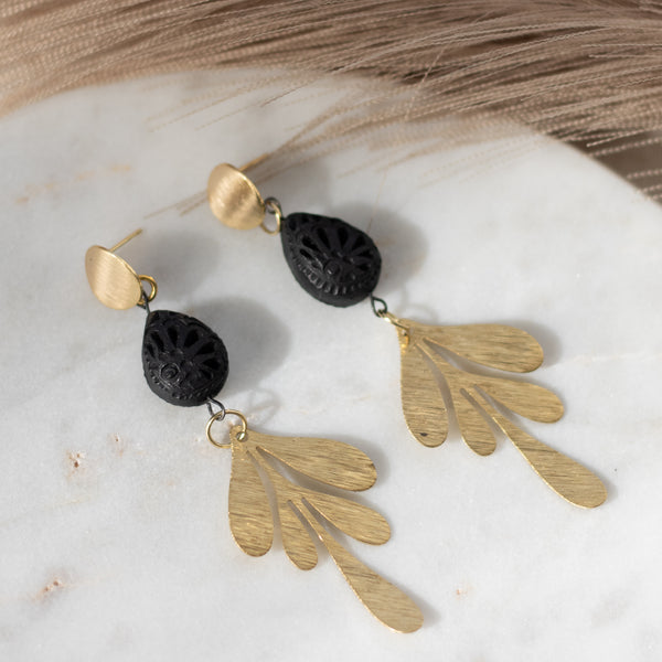 Zoe 18K Gold Plated Barro Negro Earrings