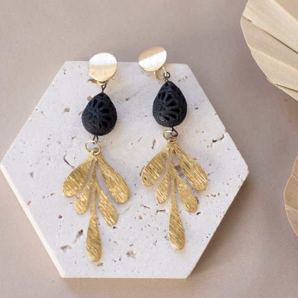 Zoe 18K Gold Plated Barro Negro Earrings