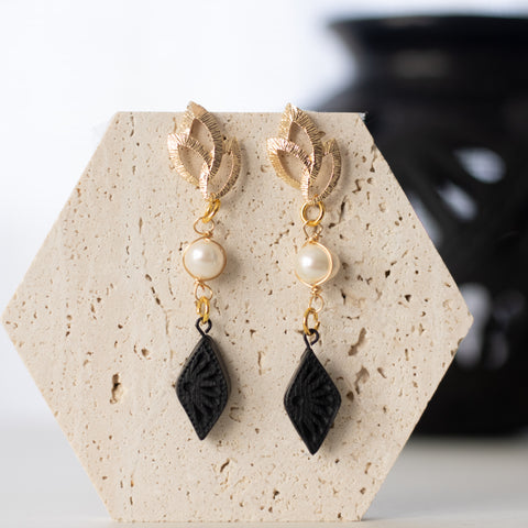 Ana 18K Gold Plated Barro Negro Earrings